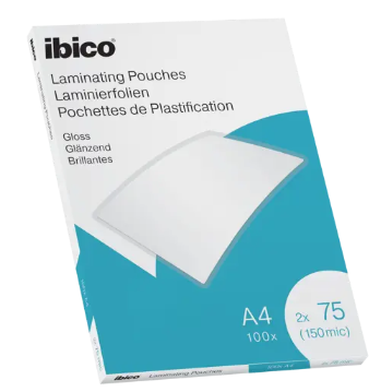 Ibico Gloss A4 Laminating Pouches 150 Micron