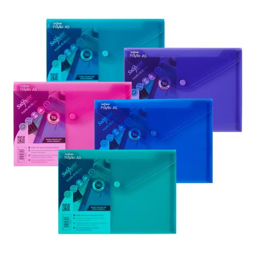 Snopake Polyfiles A5 (220mm x 180mm ) Electra Assorted