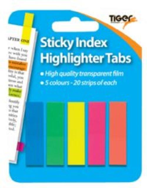 Tiger Sitcky Index Highlighter Strips Assorted Colours