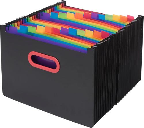 Snopake Desk Expander Rainbow & Black A4 24 Part