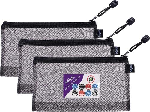 Snopake Eva High Capacity Black Mesh Zippa Bag DL ( 240mm x 130mm )