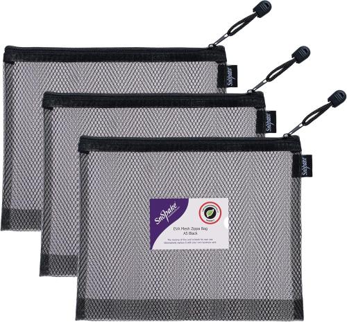 Snopake Eva High Capacity Black Mesh Zippa Bag A5 ( 255mm x 205mm )