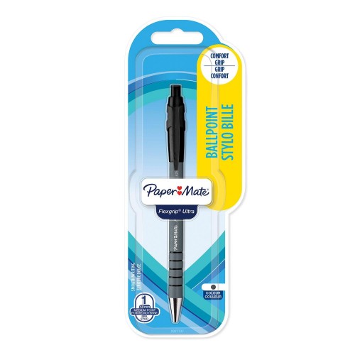 Papermate Flexigrip Retractable Blister Cards Medium Point Black