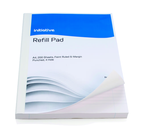 Initiative Refill Pads A4 Feint And Margin 400 Pages Sidebound