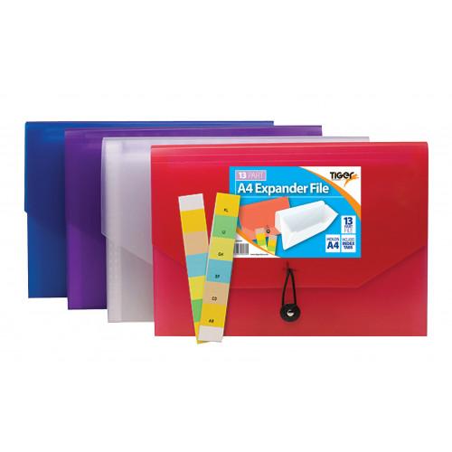 Tiger Stationery 13 Part Expanding File Assorted