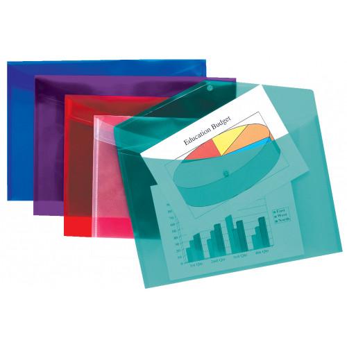 Tiger Polypropylene Stud Wallets A3 Assorted Colours