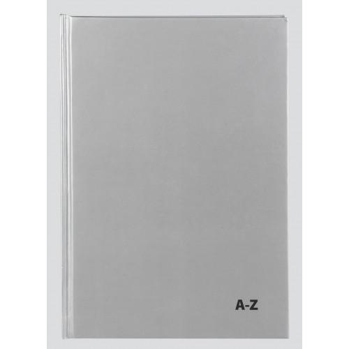 Tiger Casebound Notebook A5 72 Sheets Indexed A-Z - Silver