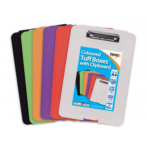 Tiger Tuff Box With Clipboard 330mm x 240mm x 20mm Assorted Colours