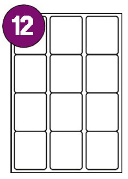 Inkjet Laser Labels A4 12 Labels Per Sheet Box 100s