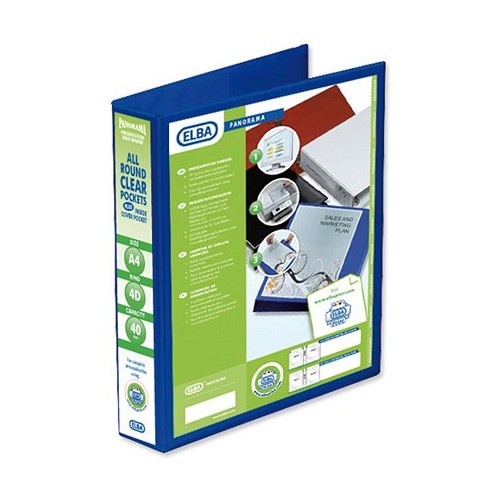 Panorama Presentation Binders A4 2 Ring 40mm Capacity Blue