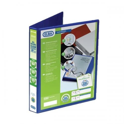 Panorama Presentation Binders A4 2 Ring 25mm Capacity Blue
