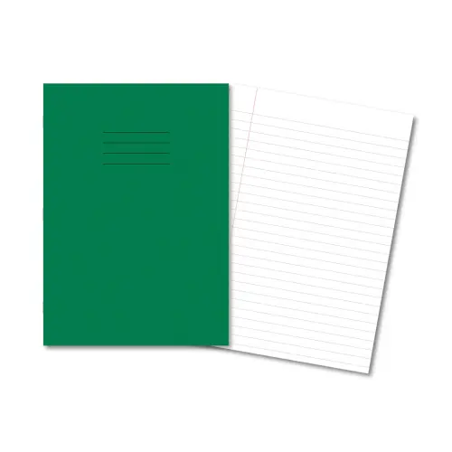 DARK GREEN Ex. Books A4 64 Pages 10mm Feint & Margin