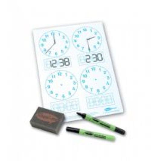 Show Me Drywipe Board 4 Clock-faced Pack Of 10