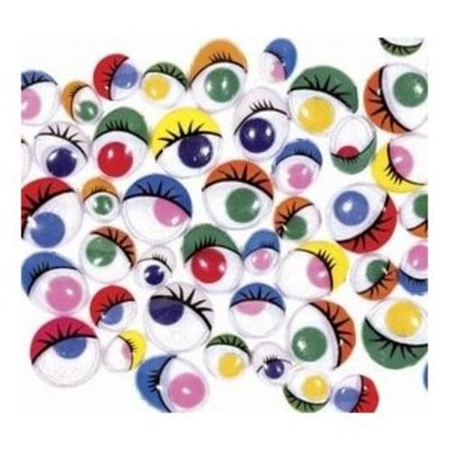 Wiggley Eyes Paint With Eye Lashes Assorted 100s