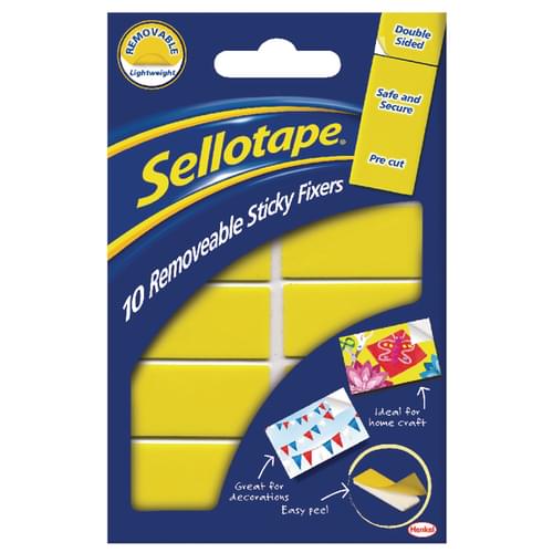 Sellotape Sticky Fixers Removable Strips 20mm x 40mm Pack 10s