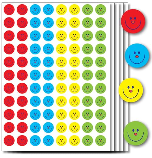 A5 Team Colour SmileyS 15mm Stickers Assorted Pack 440 55390