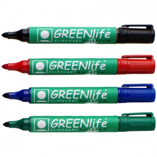 Assorted Wallet Of 4s Greenlife Drywipe Markers Bullet Tip
