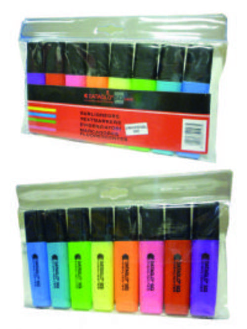 Dataglo Sqaure Highlighters Assorted Wallet Of 8s