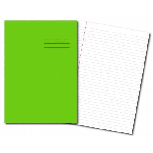 LIGHT GREEN Exercise Books A4 48 Pages 8mm Feint & Margin 100103698