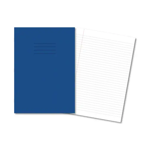 Dark Blue Exercise Books A4 80 Pages 8mm Feint  Margin