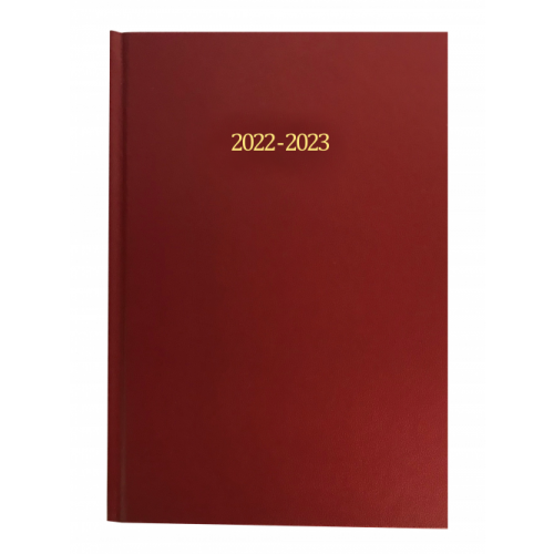 A5 Academic Diary Week To View Burgundy 2022/23