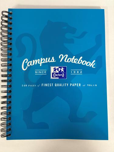 Oxford Campus Twinwire Notebooks A5+ 140 Pages Aqua