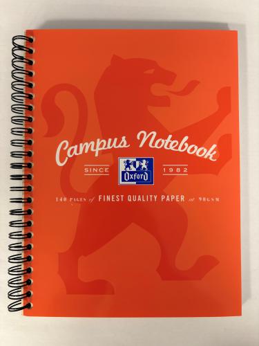 Oxford Campus Twinwire Notebooks A5+ 140 Pages Orange