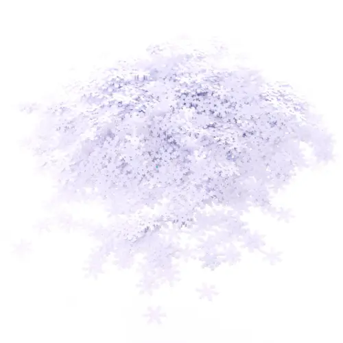 Metallic Snowflake Sequins White