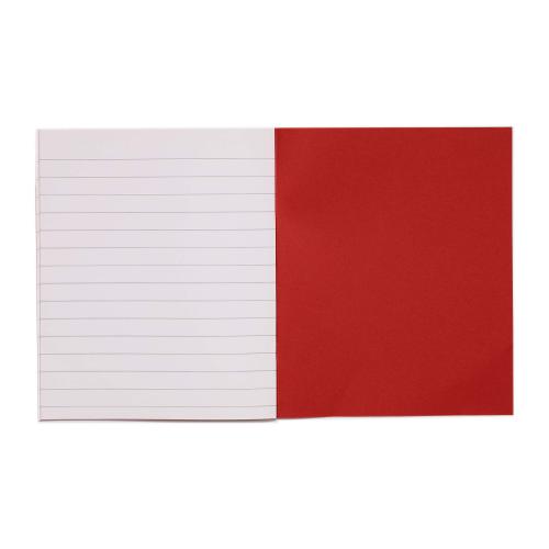 Exercise Books 8'' x 6.5'' 48 Pages 12mm Feint Ruled Red