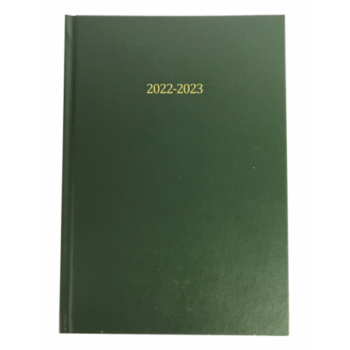 A5 Academic Diary Week To View Dark Green 2022/23