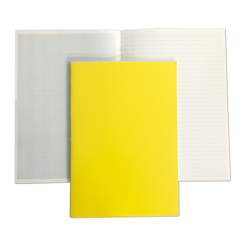 Laboratory Book Laminated A4 64 Pages 8mm Feint Margin Alternate Graph 2/10/20mm Yellow