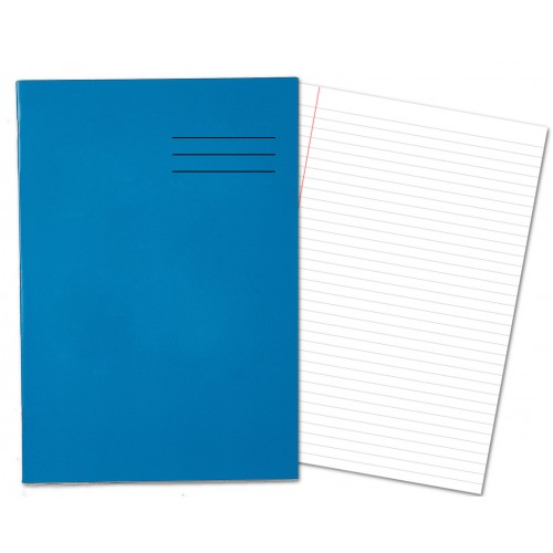 Laminated Exercise Books A4 80 Pages 8mm Feint Margin Dark Blue 400004551