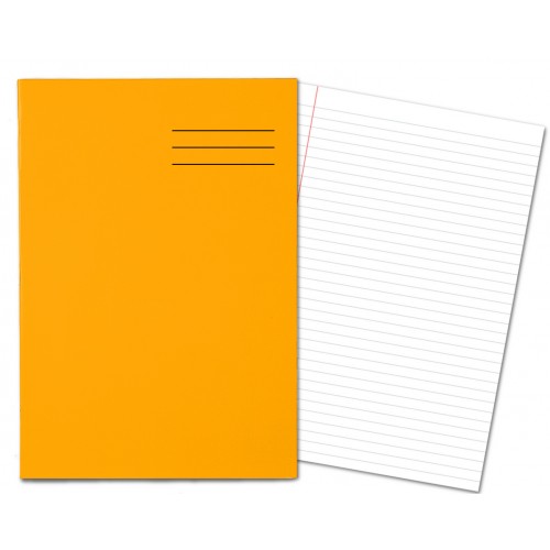 Laminated Exercise Books A4 80 Pages 8mm Feint Margin Orange 400004553