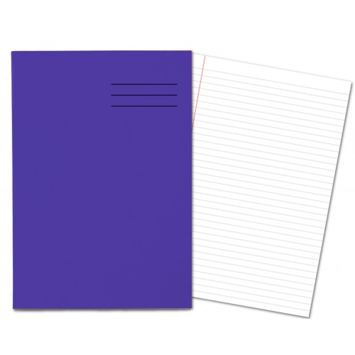 Laminated Exercise Books A4 80 Pages 8mm Feint Margin Purple 400004555