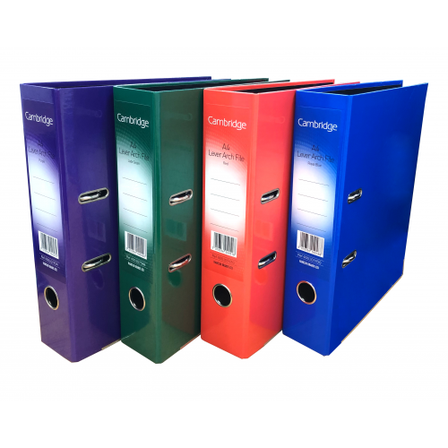 Value Laminated Lever Arch Files A4 Assorted