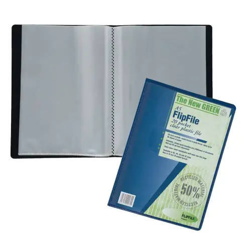Recycled Flipfile Display Books A5 20 Pockets