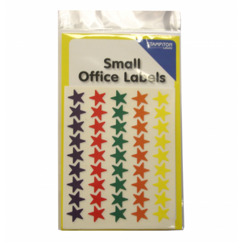 Small Packs Office Labels Coloured Stars 13mm Assorted Pack 180s