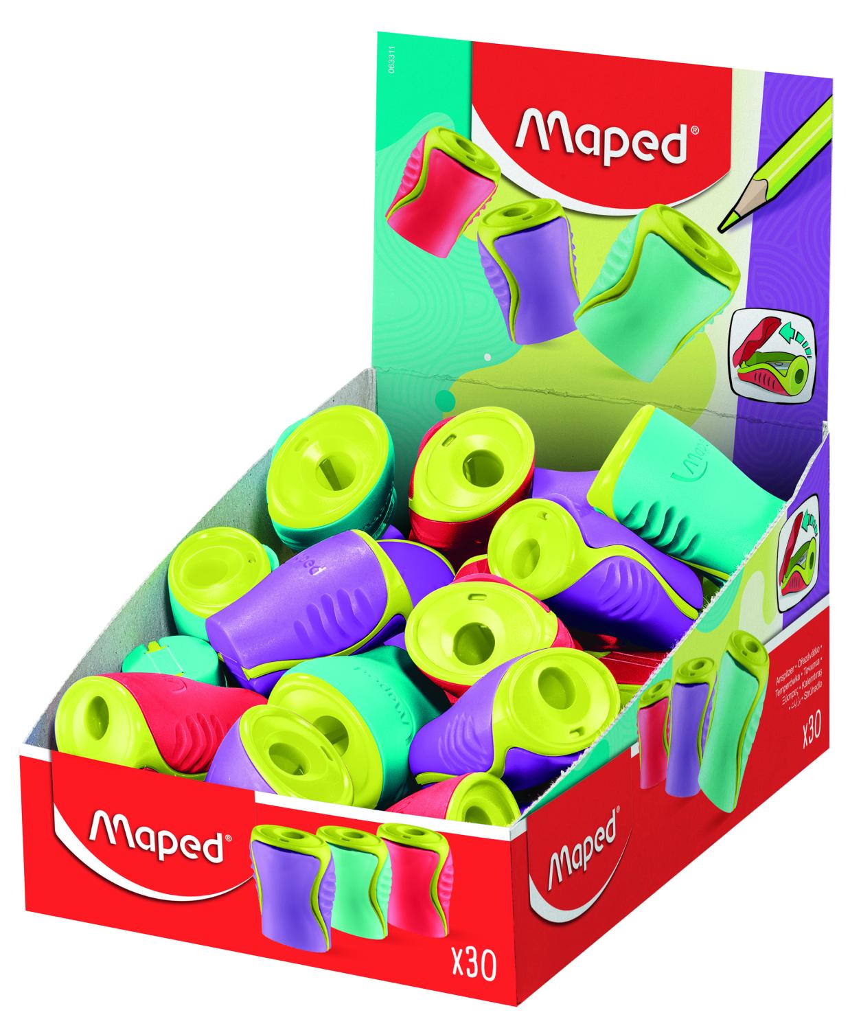 Maped Boogy Canister Single Hole Pencil Sharpener Assorted Colours