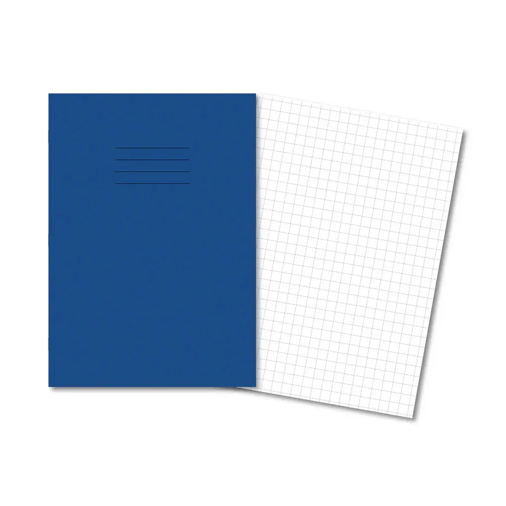 DARK BLUE Exercise Books A4 40 Pages 10mm Squares