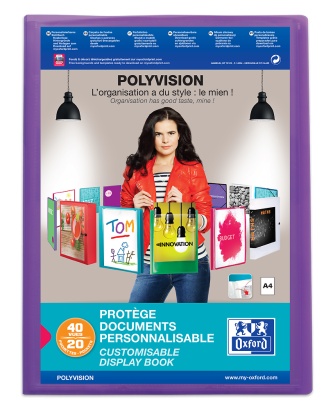 Polyvision Display Book A4 20 Pocket Purple