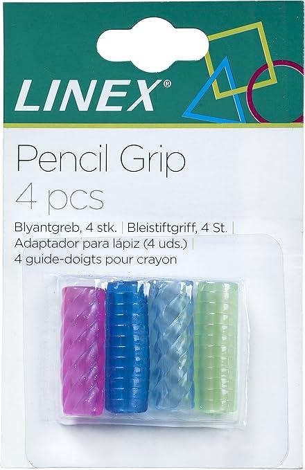 Linex KBM200 4 Pcs Soft Plastic PVC Free Pen Grip Writing Aid for Kids