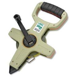 Linex Open Reel Tape Measure Metric and Imperial with Grip Handle and Rewind Crank 30m