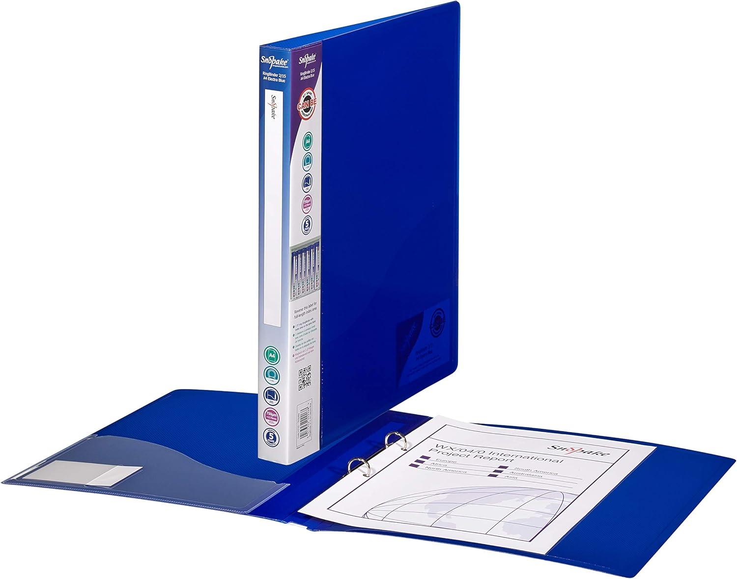 Snopake Ring Binder A4 2 O Ring 15mm  Electra Blue