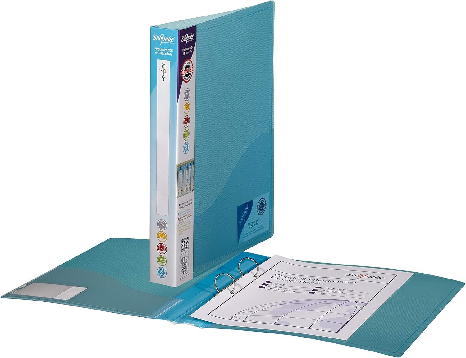 Snopake Ring Binders A4  2 O Ring 25mm Blue