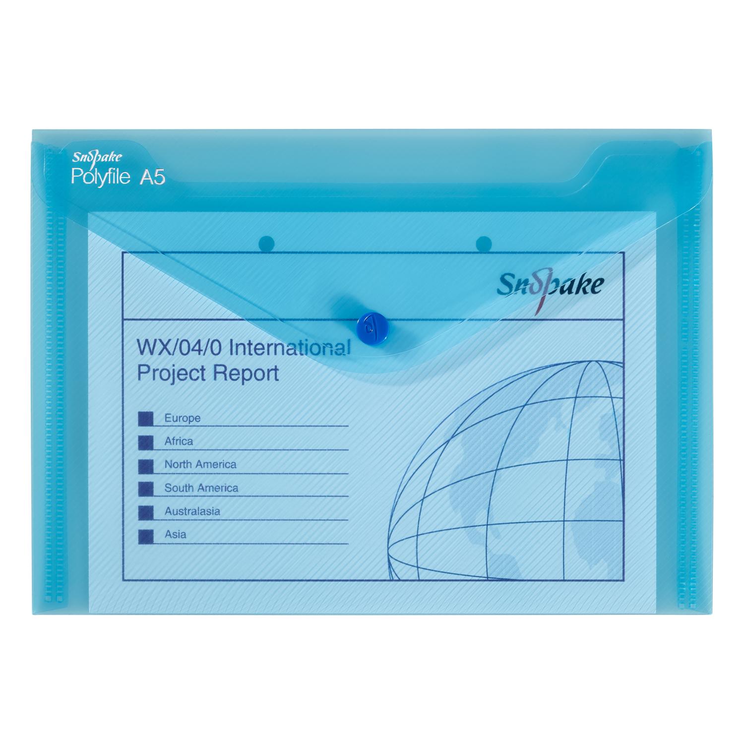 Snopake Polyfiles A5 (220mm x 180mm ) Blue
