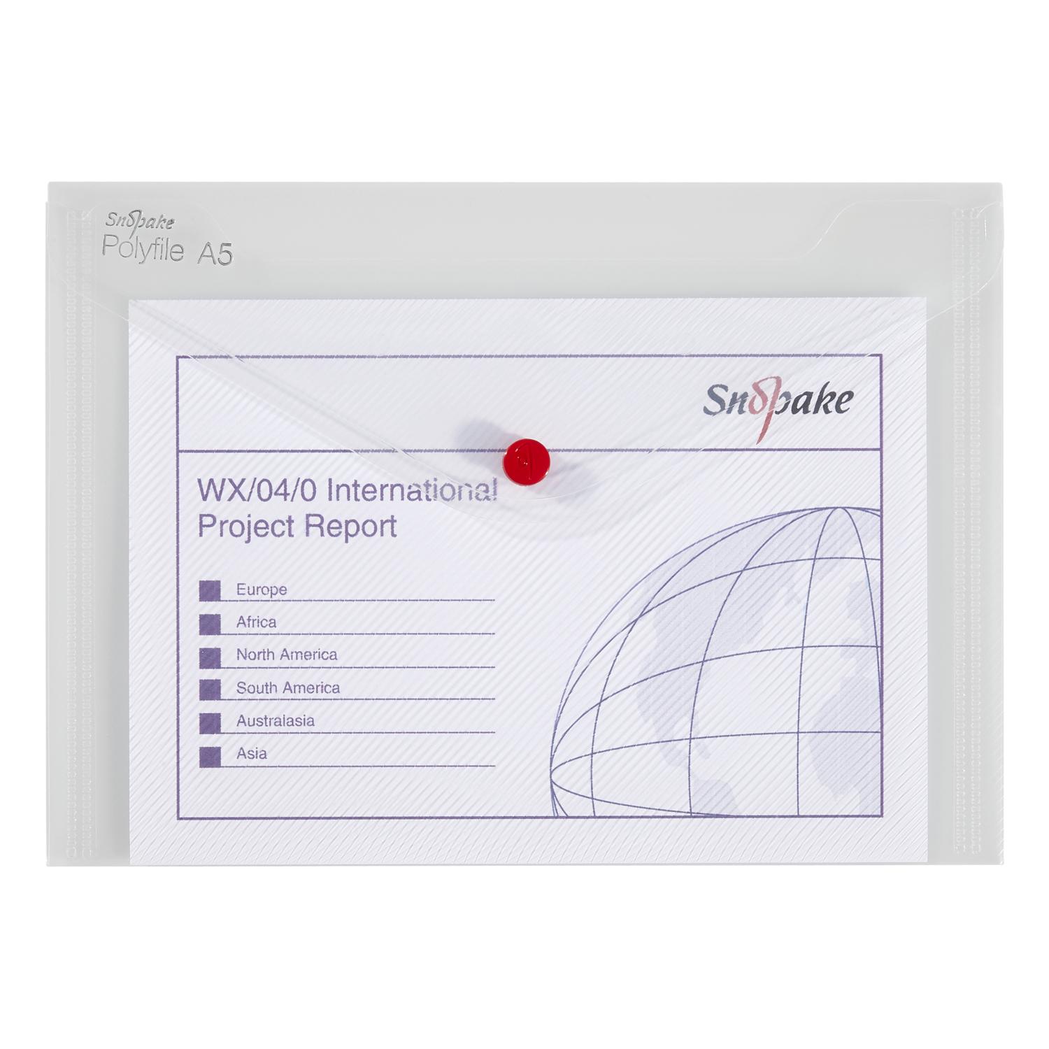 Snopake Polyfiles A5 (220mm x 180mm ) Clear
