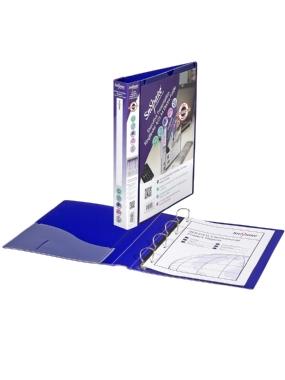 Snopake Presentation Ring Binder A4 4 D Ring 25mm Capacity Electra Blue