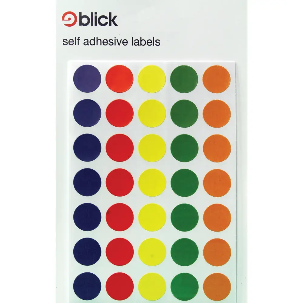 Small Packs Office Labels 13mm Assorted Colours Spots Pack 140s