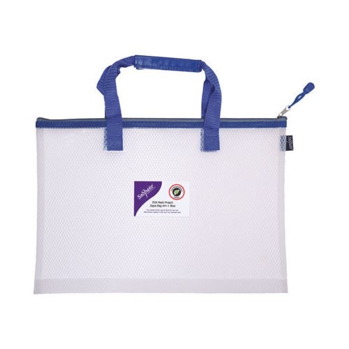 Eva Mesh Project Bag A4++ (405mm x 280mm) Blue Zip & Handle