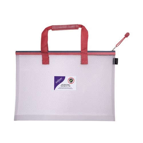 Eva Mesh Project Bag A4++ (405mm x 280mm) Red Zip & Handle